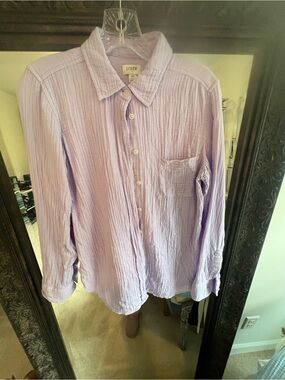 J. Crew Factory Lavender Gauze Button-Up Shirt